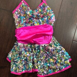 Girls dance costume. Tap costume and then add tutu for ballet. Weissman size LC